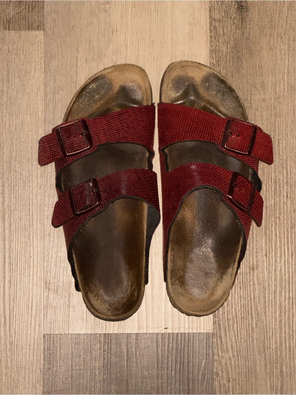Birkenstock Arizona Double-Strap Casual Slide Sandals - Red